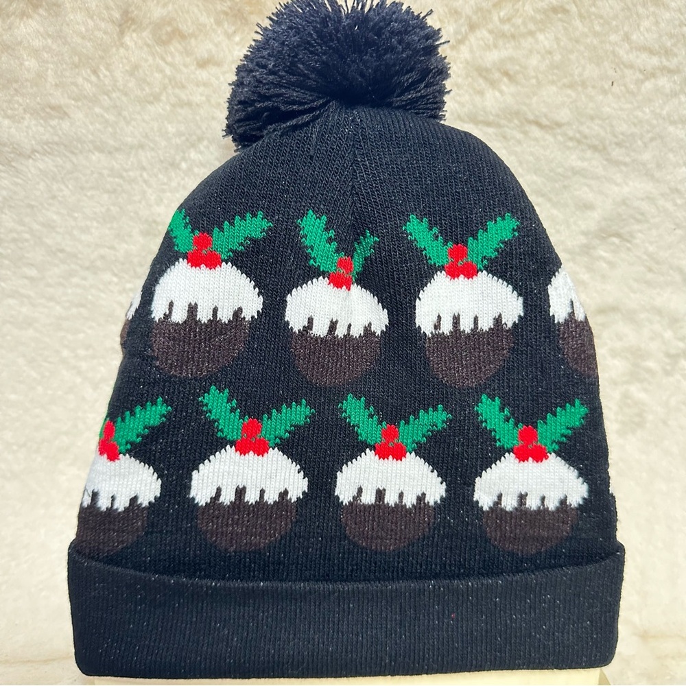 New LED Lighted Christmas Beanie Hat With Pom Pom And 3 Flashing Modes - Unisex - Picture 6 of 6